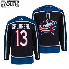 Columbus Blue Jackets Trikot Johnny Gaudreau 13 Adidas 2022-23 Schwarz Reverse Retro 2.0 Authentic - Kinder
